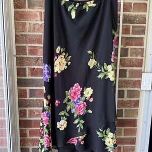 Floral Black Skirt